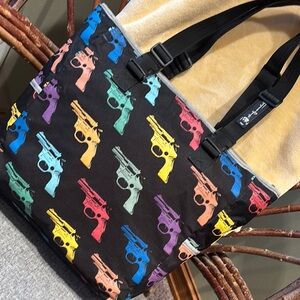 Andy Warhol Foundation for visual arts Colorful Gun Print Tote Bag